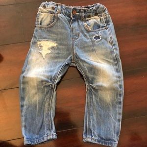 Zara Baby Boy Distressed Jeans. Size 12-18M.